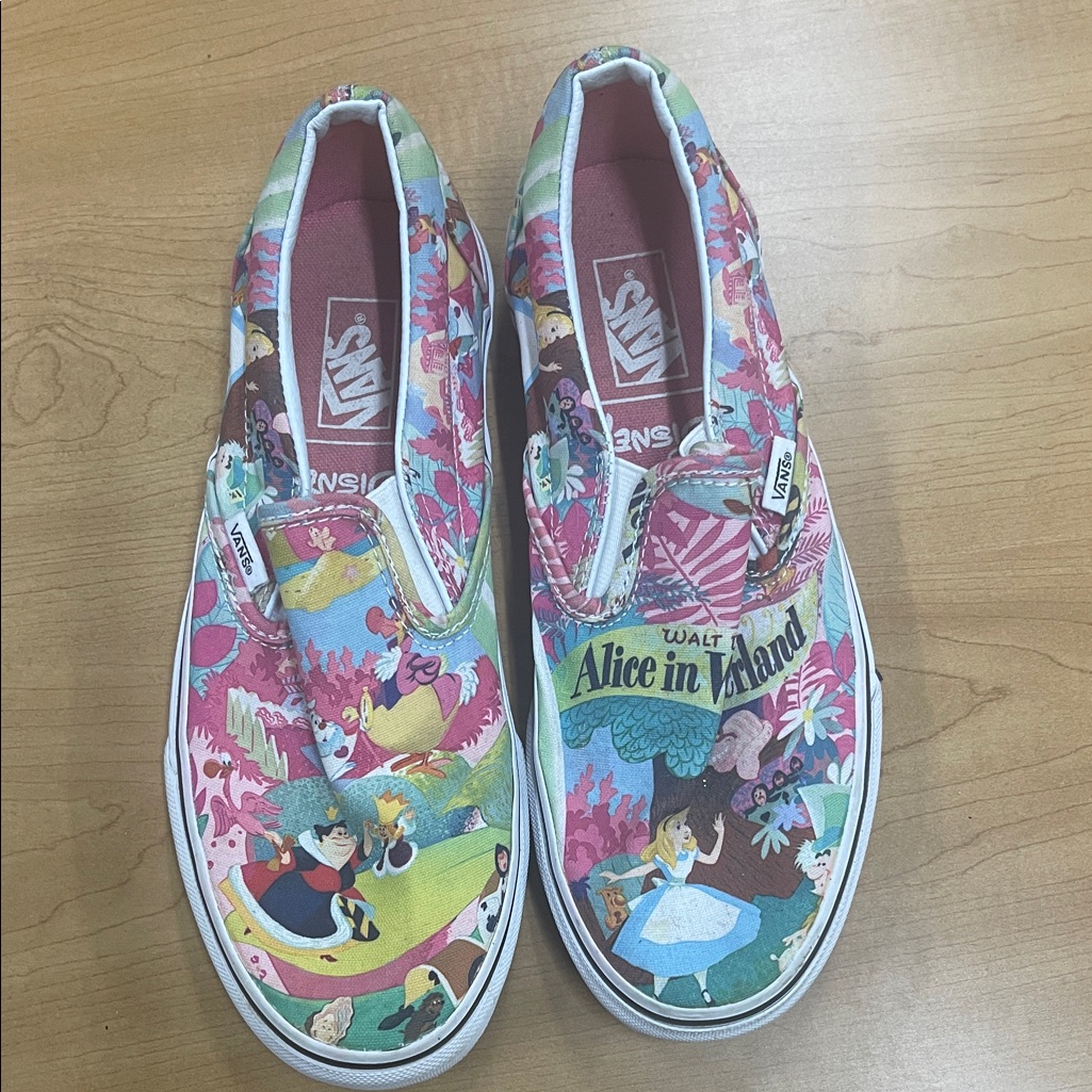 Vans Women’s Alice And Wonderland Slip-On Sneakers Disney